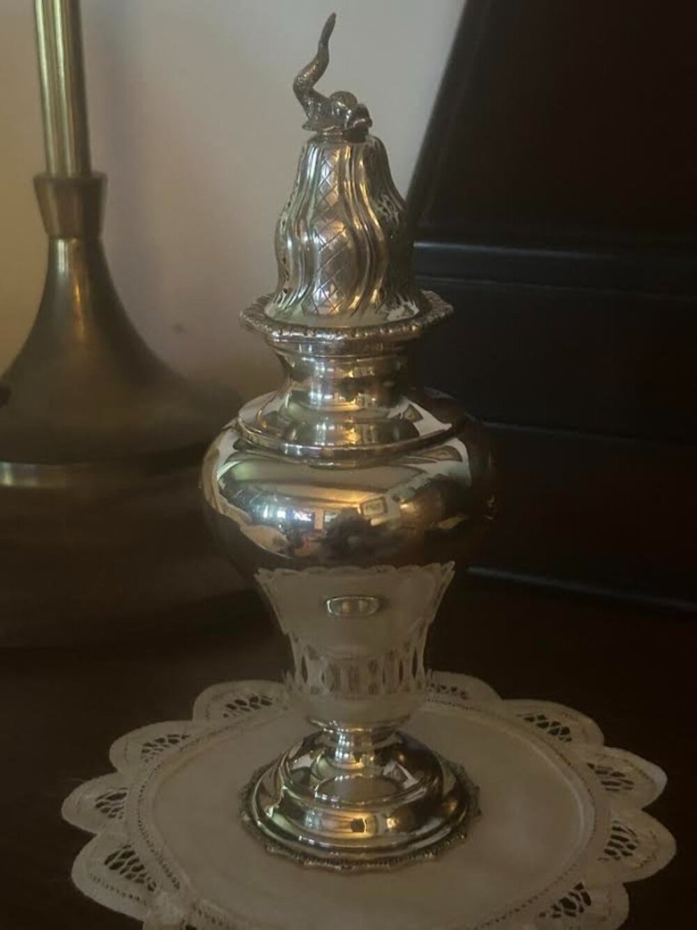 Antique Silver-Plate Sugar Shaker, "Muffineer"